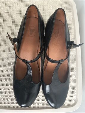 Frye Black Leather Mary Jane Heels